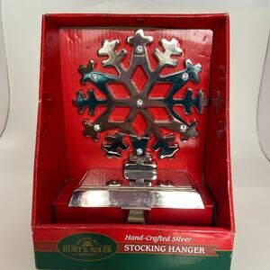 Kurt S. Adler Stocking Hanger Hand Crafted Silver Snowflake NWB